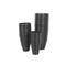 Black Ribbed Floor Metal Vase Set with Horizontal Grooves